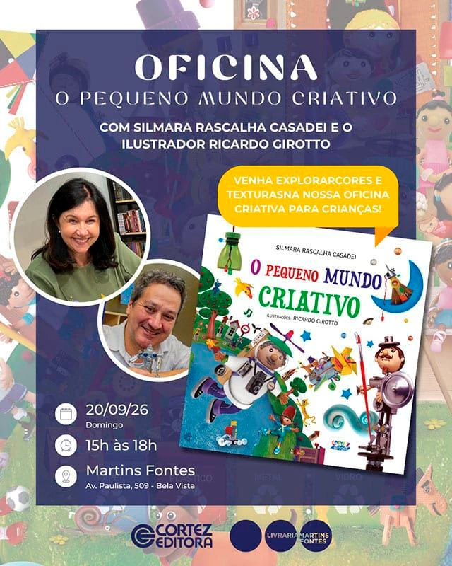 Oficina O Pequeno Mundo Criativo — 20 de setembro de 2026, Livraria Martins Fontes